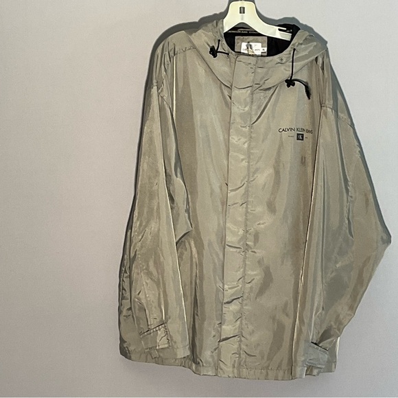 Calvin Klein Jeans Men’s XL Hooded, Full Zip, M. Anorak Gray Jacket - Picture 8 of 16